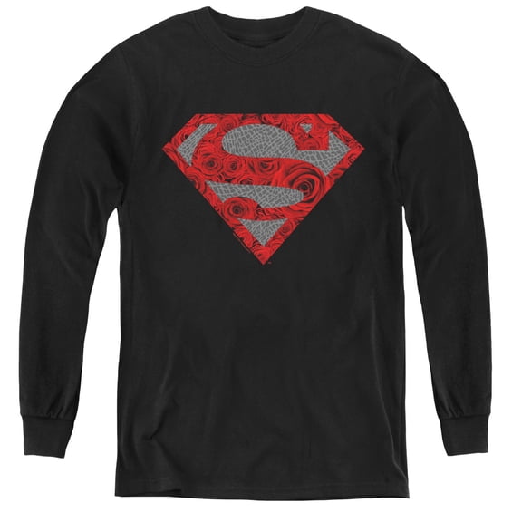 Superman - Elephant Rose Shield - Youth Long Sleeve Shirt - Small