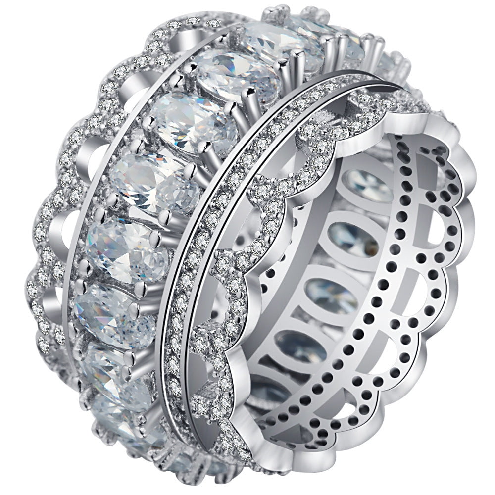 Womens Dazzling Diamond Ring Gold Plated Geometric Jewelry for Birthday Gift Party Occasions Elegant Accessory