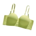 thumbnail image 3 of Bxsruta Wireless Bras for Women, Woman's Solid Color Thin Style Ventilate Back Buckle Bra Without Steel Rim, Green, 3 of 7