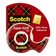 Scotch Super Hold Tape, Clear, 3/4" x 500", 1 Dispenser