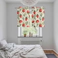 thumbnail image 4 of Red Strawberry Kitchen Curtains Window Panels, Summer Fruits Farmhouse Leaves Floral Retro Insulated Window Treatment Curtain, Grommet Curtains for Bedroom/Living Room/Bathroom, 2 Piece 27.5"Wx39"L, 4 of 8