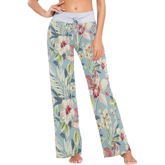 GZHJMY Women's Pajama Pants Flowers Pattern Comfy Stretch Sleepwear Essentials womens Lightweight Lounge Terry Pajama Pant, X-Large