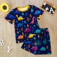 thumbnail image 2 of Toddler Boys Girls Clothes Set Sleeveless T-shirt Tank Top Elastic Waist Pocket Elastic Shorts Solid 2Pcs Outfits Cartoon Print 2PCS Set Gift Dailywear Set (7-8 Years,Yellow) Boys Summer Set, 2 of 6