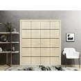 thumbnail image 3 of Sliding Closet Double Bi-fold Doors | Planum 0015 Natural Veneer with Frosted Glass | Sturdy Tracks Moldings Trims Hardware Set | Wood Solid Bedroom Wardrobe Doors, 3 of 5