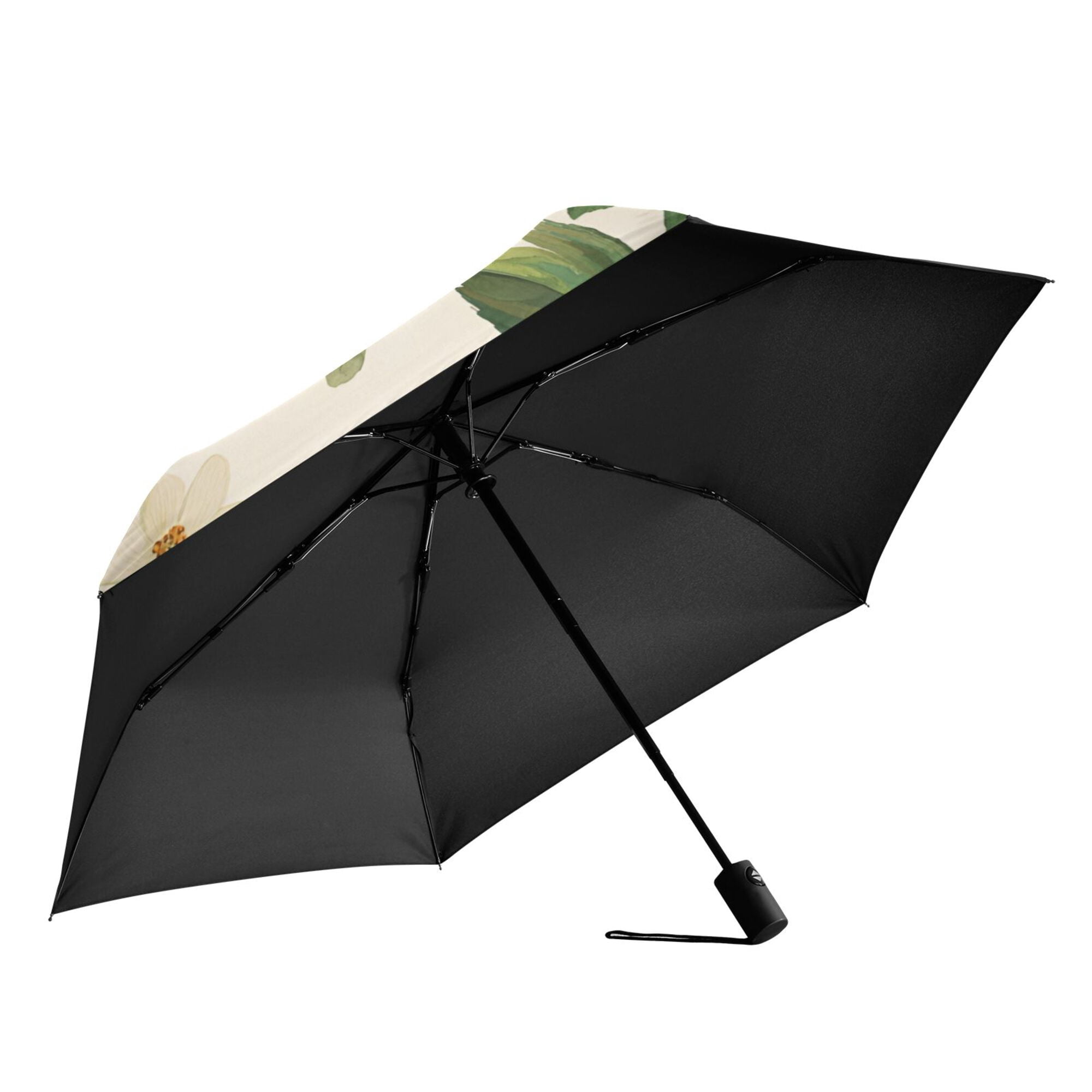 FORMRS Travel Umbrella Folding Auto Open Close Windproof Rain UV Protection, Apple Leaves Pattern