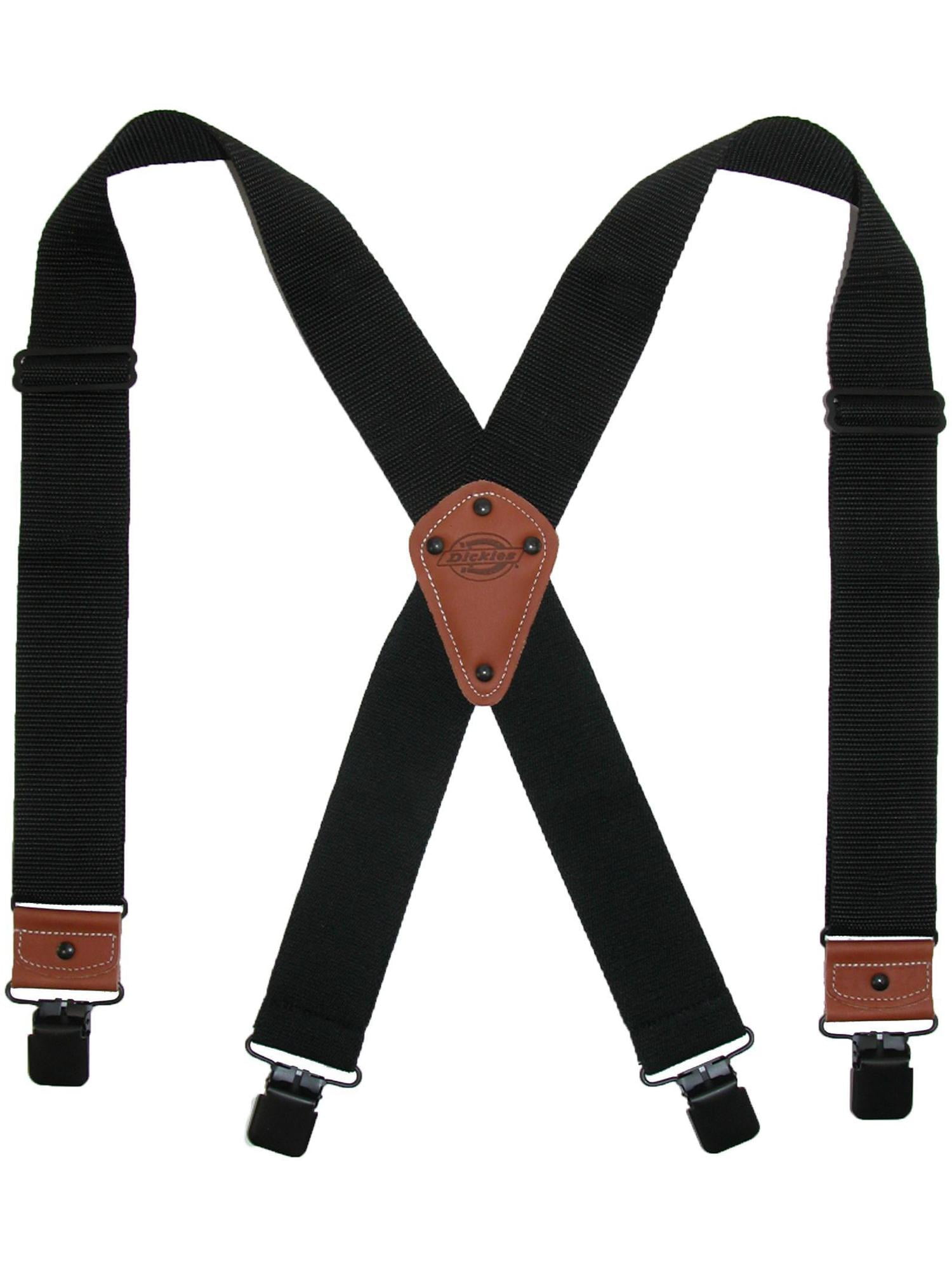 Men’s X-back Suspenders Adjustable Solid Straight Clip Heavy Duty Suspender 