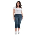 thumbnail image 2 of A3 Denim Women's Plus Size Constructed Waist Capris, 2 of 5