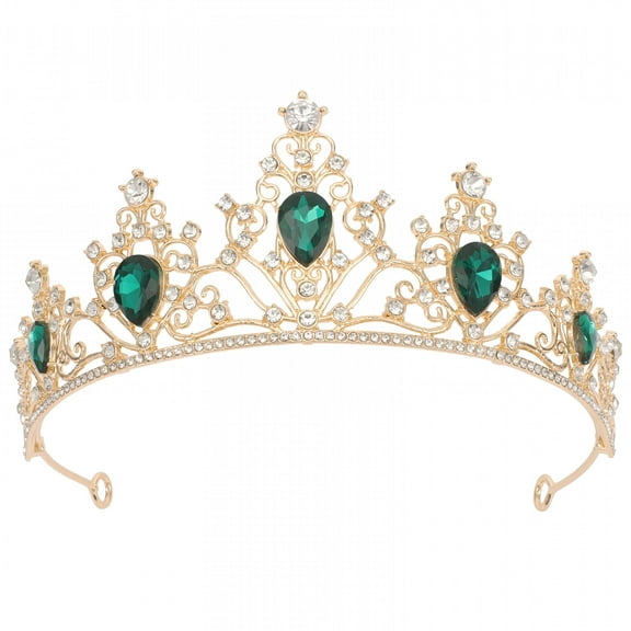 VANIDO Crown Headband Crowns Wedding Headpiece for Bride the Green Crown