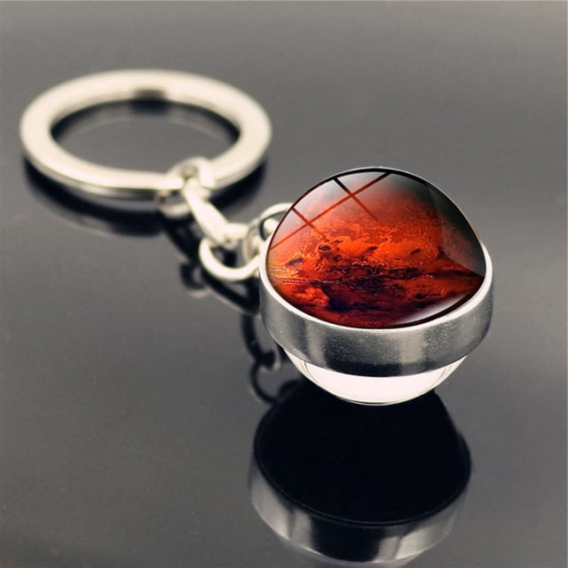 FcBaudy Keychains for Women,Wallet Keychain,Car Keychain,Cute Keychain Solar System Milk y Way Nebula Double Sided Glass Keychain Keychain Keychain
