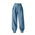 thumbnail image 4 of XuJwPNcy Women's Pants Comfort High Waisted Dressy Harem Pants Work Office Pleated Trousers with Pockets Fashion Outfits, 4 of 7