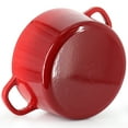 thumbnail image 5 of Crockpot Artisan 6 Quart Enameled Cast Iron Dutch Oven in Gradient Red with Gold Handle, 5 of 7