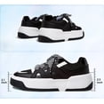 thumbnail image 3 of LUCKY STEP Stylish Thick Soled Sneakers Multi Colored Shoelaces Casual Shoes,Black&White,Womens, 3 of 10