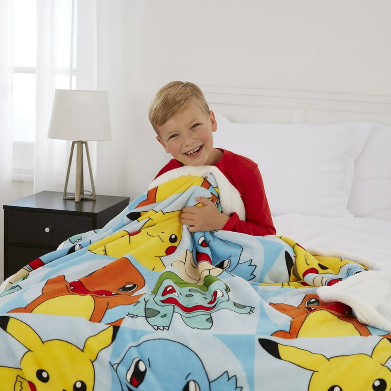 Pokemon Kids Plush with Sherpa Reverse Blanket Twin Full Size 60 x 90 Walmart