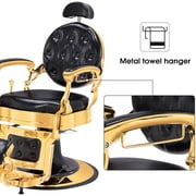 BarberPub Heavy Duty Metal Vintage Barber Chair Hydraulic Recline Salon Beauty Spa Chair 2933 Gold