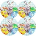 thumbnail image 6 of GZHJMY Round Braided Placemats Watercolor Floral Easter Rabbit Round PVC Woven Place Mats Indoor Washable for Kitchen Dining Tables 15 inch Heat Resistant Round Table Mats, 6 of 7
