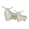 thumbnail image 6 of 11", 8"H Silver Aluminum Bull Sculpture, by CosmoLiving by Cosmopolitan (2 Count), 6 of 8