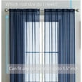 thumbnail image 2 of HLC.ME Navy Blue Sheer Voile Extra Long Window Treatment Rod Pocket Curtain Panels for Bedroom and Living Room (54 x 108 inches Long, Set of 2) 54 W x 108 L Navy Blue, 2 of 6