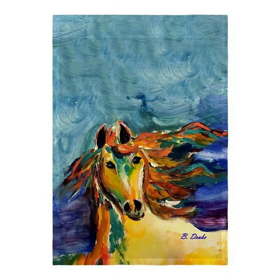 Betsydrake FL1173 12.5 x 18 in. Colorful Horse Flag