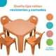 thumbnail image 2 of Mesa Infantil para Niños con 4 Sillas Plástico Reforzado tipo Rattan Naranja la Ardilla, 2 of 6