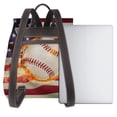 thumbnail image 3 of Vsdgher Baseball Ball With Flag Pattern PU Leather Backpack,Purse for Women Fashion Multipurpose Design Handbag Ladies Shoulder Bags Travel Backpack, 3 of 4