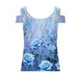 thumbnail image 5 of Raeneomay Off Shoulder Tops for Women Off-the-Shoulder Short Sleeve V-Neck Printed Tops, 5 of 5