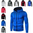 thumbnail image 3 of Ketyyh-chn99 Mens Fashion Quarter Zip Hoodie Sweater Teen Girls Fall Y2k Clothes Blue,2XL, 3 of 4