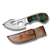 Hunting Knife | 7" Overall Cat Skinner Red/Green/Black Wood Handle Full Tang