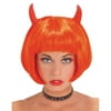 Devil Red Wig with Horns Adult Halloween Accessory