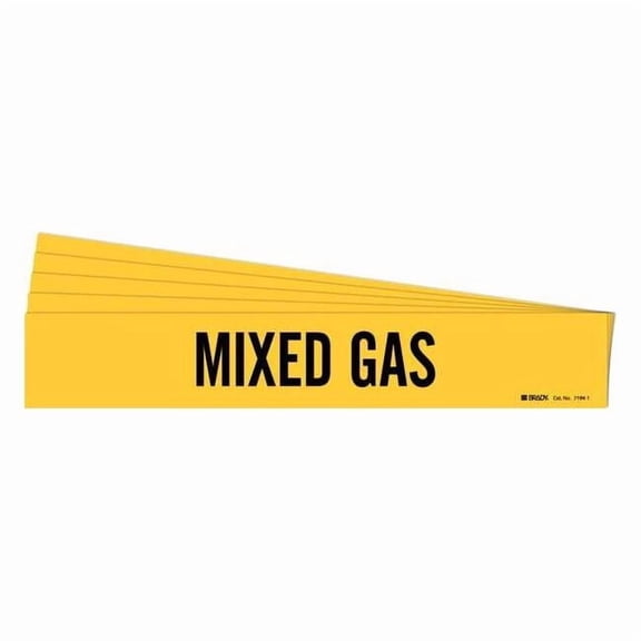 Brady Pipe Marker, Adhesive, Black, Mixed Gas, PK5, 7194-1-PK 7194-1-PK