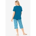 thumbnail image 2 of Dreams & Co. Plus Size 2-Piece Capri PJ Set, 2 of 6
