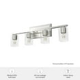 thumbnail image 7 of Hunter - Kerrison 4-light Brushed Nickel, Medium Size Vanity Light, Dimmable, for Bedrooms, Dining, Living Rooms - 48032, 7 of 7
