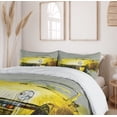 thumbnail image 6 of Ambesonne Car Duvet Cover Set, Vintage Retro Style Cuban, Queen, Sage Green Yellow, 6 of 6