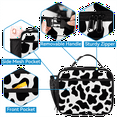 thumbnail image 3 of Herdesigns Black White Backpack with Lunch Box Fun Cow Print Farm Animal Lightweight Large Travel Work Laptop Backpacks Set Casual Daypacks, 3 of 8