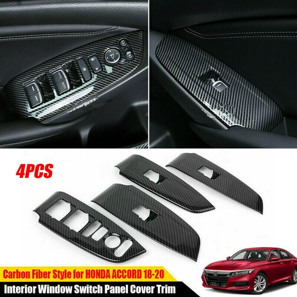 for Honda for Accord 2018-2021 Carbon Fiber Interior Window Switch Cover Panel-