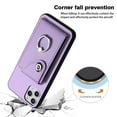 thumbnail image 3 of Allytech Wallet Case for Apple iPhone 12 Pro with Ring Holder Stand, Vintage Premium PU Leather 8 Cards Slots Shockproof Bumper Anti-Scratch Magnetic Closure Case Cover for iPhone 12 Pro,Purple, 3 of 6