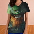 thumbnail image 4 of Gamivast St Patricks Day Scrubs for Women Funny Graphic V Neck Short Sleeve Tops Casual Loose Tunic Scrub with Pockets Holiday T Shirts S-5Xl, 4 of 6