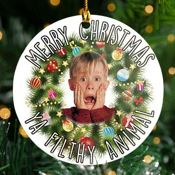 Home Alone Movie Xmas Ornament, Kevin Mccallister Ya Filthy Animal Christmas Ornament, Merry Christmas Movie Keepsake Ornament Gift