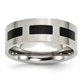 thumbnail image 1 of Bande Plate en Caoutchouc Noir en Acier Inoxydable 8 mm - Taille 11.5, 1 of 1