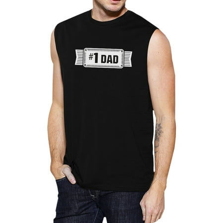 Blackwork Design - #1 Dad Mens Black Unique Vintage Design Work Out Tanks Dad's Gifts