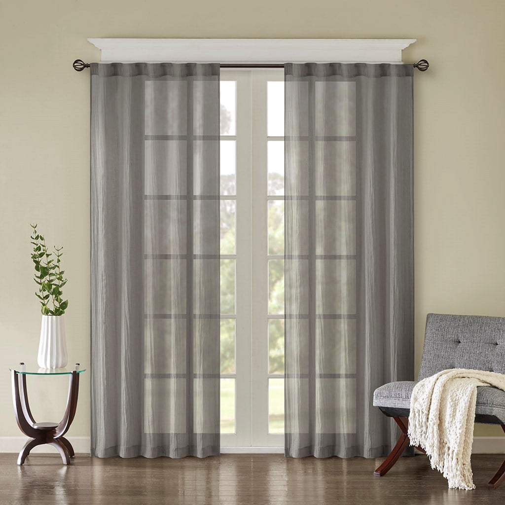 Solid Crushed Curtain Panel Pair (2 Pcs Window Panels)