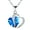 Sapphire Blue, variant on Pendant Necklace Cubic Zirconia Inlaid Jewelry Gift Heart Shape Women Pendant Necklace for Daily Life