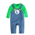 thumbnail image 2 of Conjunto de ropa para bebé recién nacido de Super Mario Bros con gorro, traje de manga larga de Luigi, mameluco para bebé, disfraz para niño pequeño, pijama para niño, 2 of 5