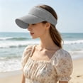 thumbnail image 7 of Ponytail Visor Hat for Women | Wide Brim Sun Protection Cap | Breathable Open Top, Quick Drying Fabric, Sweat Absorbent Band, Adjustable Fit, Summer Beach Activewear, 7 of 7