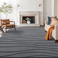 thumbnail image 2 of Buganda Modern Area Rug, Soft Non-Slip Rug for Living Room Bedroom, Machine Washable, 8'x10', Dark Grey, 2 of 6