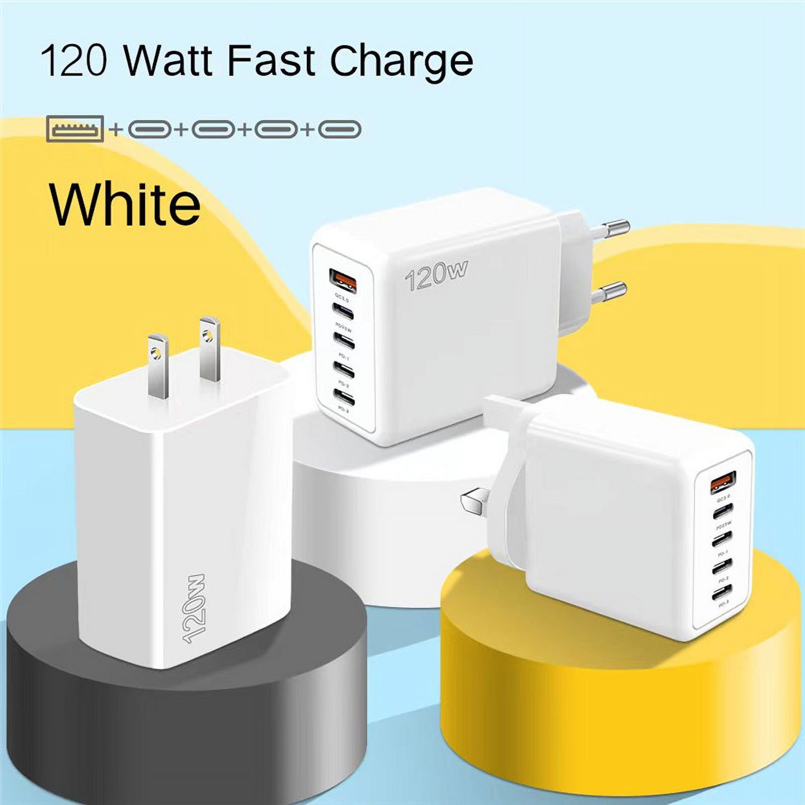 Chargeur Rapide 30W 2 Ports USB-C Et USB-A Avec Câble 1m - Compatible IPhone 15, Redmi, Etc.