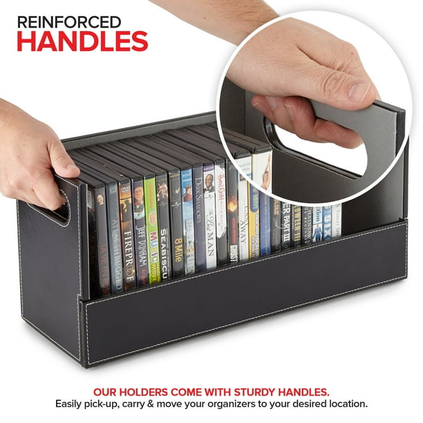Stock Your Home DVD Storage Box, Movie Shelf Organizer for Blu-Ray, Video Game Cases, CDs, VHS Tape Display Stand, Disc Holder Can Store Up to 28 Stock Your Home DVD Storage Box, Movie Shelf Organizer for Blu-Ray, Video Game Cases, CDs, VHS Tape Display Stand, Disc Holder Can Store Up to 28