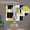 thumbnail image 2 of Yellow Kitchen Curtains 36 Inch Length Black Grey White Window Curtains Over Sink Set of 2, Abstract Geometric Short Tier Curtain for Kitchen, Modern Art Small Kitchen Decor 26x36 Inch, 2 of 6