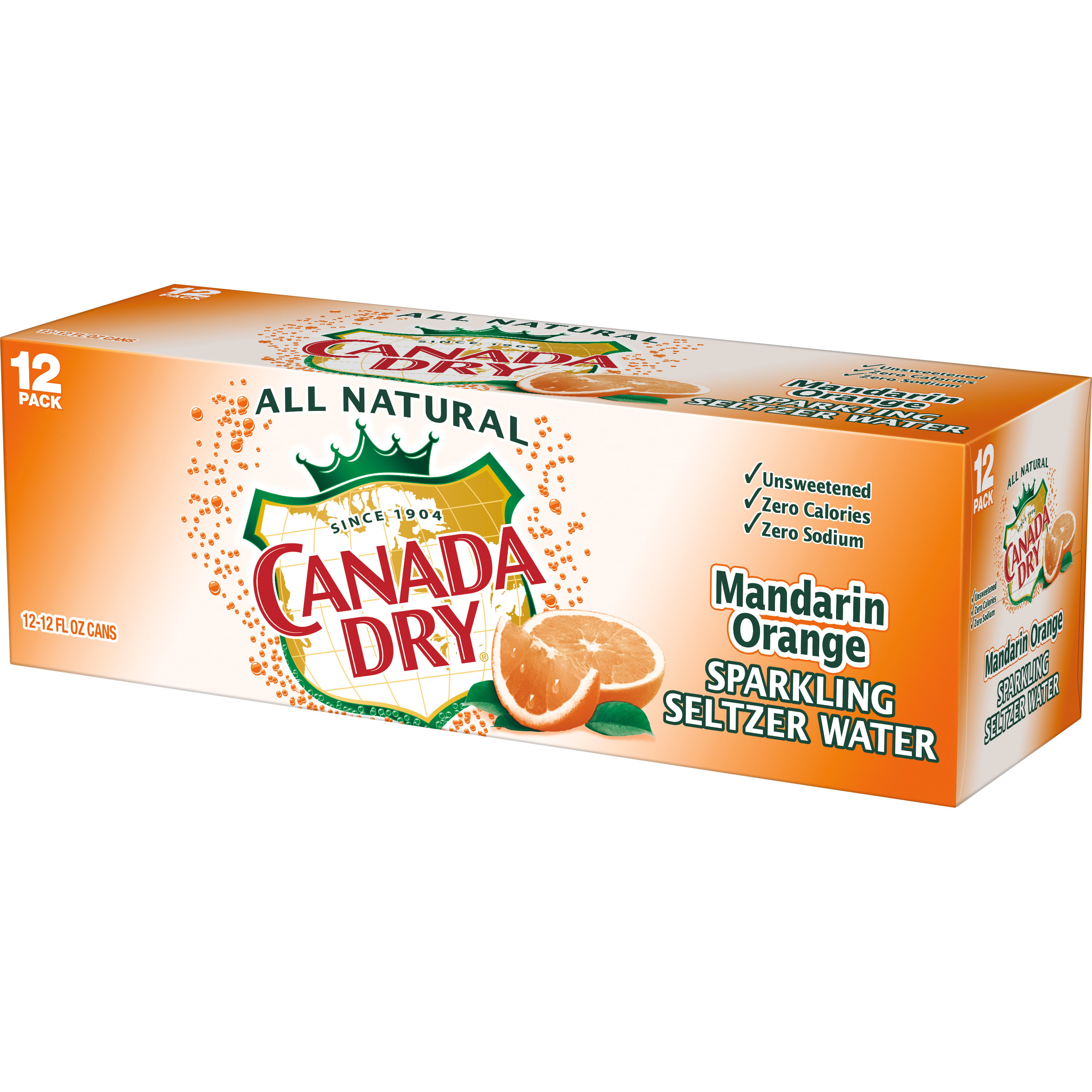 Canada Dry Mandarin Orange Sparkling Seltzer Water, 12 Fl Oz, 12