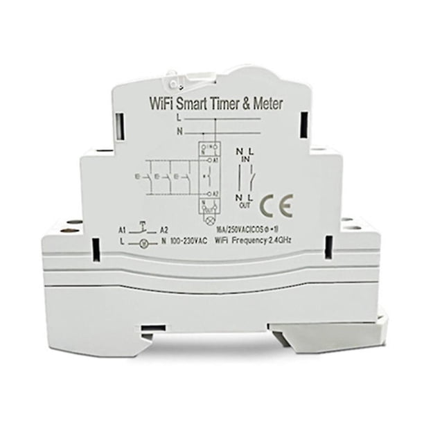Tuya Wifi disyuntor carril Din Smart Meter 16a interruptor temporizador monofásico con monitor de energía Wo