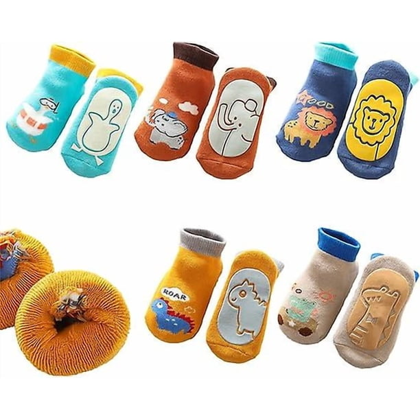 Baby Socks With Grips,toddler Kids Cartoon Floor Ankle Non Slip Socks 5 Pairs 1-3t